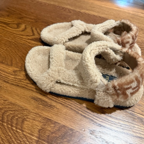 Fendi Tan Fuzzy Sandals - Picture 3 of 9